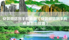 安装微信到手机桌面（安装微信到手机桌面怎么设置）