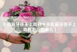 手机蓝牙连不上耳机（手机蓝牙连不上耳机怎么回事儿）