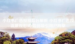 小红书广告投放后台解析 小红书广告投流展现形式 如何吸引用户种草
