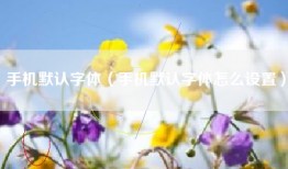 手机默认字体（手机默认字体怎么设置）