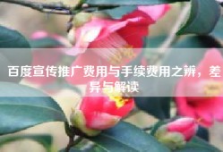 百度宣传推广费用与手续费用之辨，差异与解读