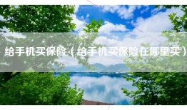 给手机买保险（给手机买保险在哪里买）