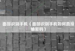 面部识别手机（面部识别手机如何直接输密码）