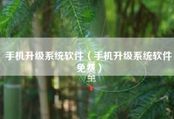 手机升级系统软件（手机升级系统软件免费）