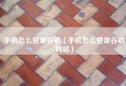 手机怎么登录谷歌（手机怎么登录谷歌网站）