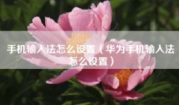 手机输入法怎么设置（华为手机输入法怎么设置）