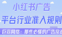 小红书广告平台：准入行业规则《No.1》