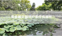 贵金属交易开户条件有哪些