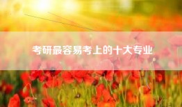 考研最容易考上的十大专业