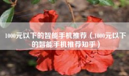 1000元以下的智能手机推荐（1000元以下的智能手机推荐知乎）