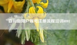 百川新用户账号注册流程培训0801