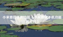小米查找手机功能（小米查找手机功能耗电吗）