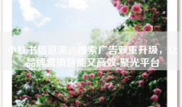 小红书信息流、搜索广告双重升级，让品牌营销智能又高效-聚光平台