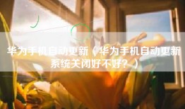 华为手机自动更新（华为手机自动更新系统关闭好不好？）