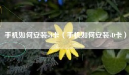 手机如何安装sd卡（手机如何安装sD卡）