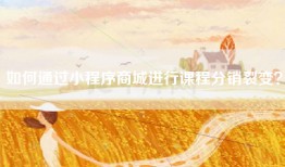 如何通过小程序商城进行课程分销裂变？