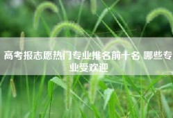 高考报志愿热门专业排名前十名 哪些专业受欢迎