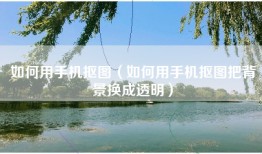 如何用手机抠图（如何用手机抠图把背景换成透明）