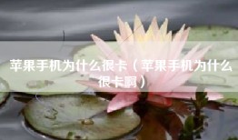 苹果手机为什么很卡（苹果手机为什么很卡啊）