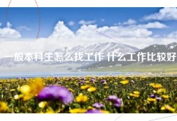 一般本科生怎么找工作 什么工作比较好