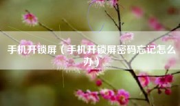 手机开锁屏（手机开锁屏密码忘记怎么办）
