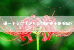 碰一下支付代理加盟到底是不是骗局？