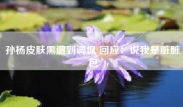 孙杨皮肤黑遭到调侃 回应：说我是脏脏包