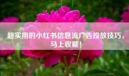 超实用的小红书信息流广告投放技巧，马上收藏！