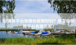 自媒体平台有哪些前景好的？图文自媒体平台有哪些呢？