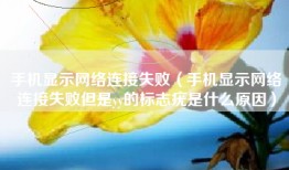 手机显示网络连接失败（手机显示网络连接失败但是yy的标志疣是什么原因）
