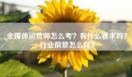 全媒体运营师怎么考？有什么要求吗？行业前景怎么样？