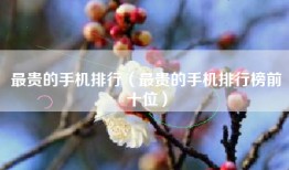 最贵的手机排行（最贵的手机排行榜前十位）