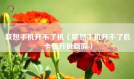 联想手机开不了机（联想手机开不了机卡在开机画面）