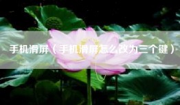 手机滑屏（手机滑屏怎么改为三个键）