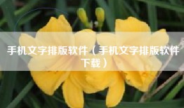 手机文字排版软件（手机文字排版软件下载）
