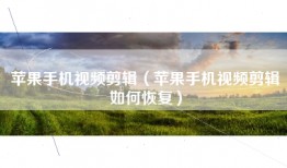 苹果手机视频剪辑（苹果手机视频剪辑如何恢复）