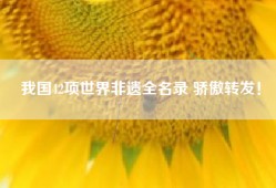 我国42项世界非遗全名录 骄傲转发！