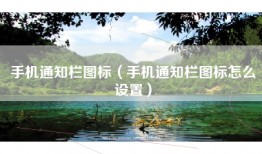 手机通知栏图标（手机通知栏图标怎么设置）