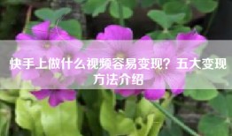 快手上做什么视频容易变现？五大变现方法介绍