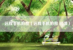 远程手机拍照（远程手机拍照 间谍）