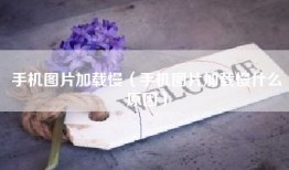 手机图片加载慢（手机图片加载慢什么原因）