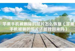 苹果手机被删除的照片怎么恢复（苹果手机被删的照片还能找回来吗）