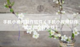 手机小视频制作软件（手机小视频制作软件哪个好免费）