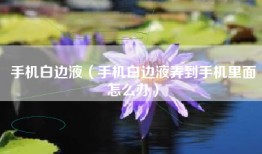 手机白边液（手机白边液弄到手机里面怎么办）