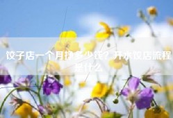 饺子店一个月挣多少钱？开水饺店流程是什么