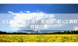 AI工具软件怎么选？ 实用的15款AI工具软件排行榜!