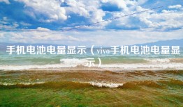 手机电池电量显示（vivo手机电池电量显示）