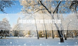 微信店铺位置如何设置