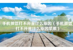 手机微信打不开是什么原因（手机微信打不开是什么原因苹果）