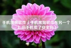 手机黑屏软件（手机黑屏软件在另一个上,旧手机卖了安全吗）